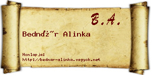 Bednár Alinka névjegykártya